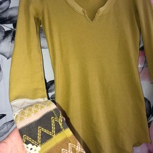 Free People Tops - Free People Yellow Cuffed Thermal Free People Tops - Free People Yellow Cuffed Thermal